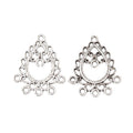 Ornate Teardrop Multi Loop Connector In Assorted Metal Finishes For Jewelry Crafts view 3