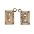 Cassette Tape Metal Charms in Two Antique Finishes view 3