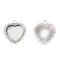 Heart Cabochon Pendant Trays With Scalloped Border in Three Finishes view 3