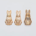 Detailed Sitting Rabbit Metal Charms In Four Finishes view 3