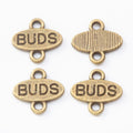 Oval BUDS Word Two-Loop Connector in 2 Pictured Finishes view 3