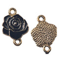 Vintage Style Metal Enamel Rose Two Loop Connector in 2 Metal Finishes view 3