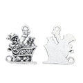 Santa Sleigh Metal Charm in 2 Finishes for Jewelry Making view 3