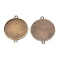 Double Loop 25mm Round Cabochon Connector Trays in Three Finishes view 3