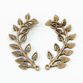 Curved Leaf Branch Connector in 3 Metal Finishes for Jewelry Making view 3