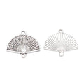 Floral Folding Fan Connector Metal Charm in 3 Finishes view 3