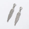 Long Feather Metal Charm In 3 Finish Options for Jewelry Making view 3