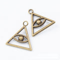 Triangle Eye Charm in 2 Finishes for Jewelry Making view 3