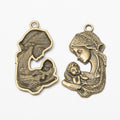 Mother and Child Metal Charms in Two Antique Finishes view 3