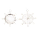 Ship Wheel Round Cabochon Settings in Antique Bronze, Antique Silver view 3
