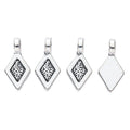 Ornate Diamond Tile Metal Charm Pendant in 5 Finishes for DIY Jewelry view 3