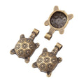Floral Shell Turtle Metal Charms in 2 Pictured Finishes view 3