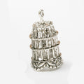 Dimensional Birdcage Charm Pendants in 2 Metal Finish Options view 3