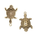 Antique Metal Turtle Charm Pendant With Textured Detail, 2 Finishes view 3