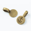 Stamped Anchor Pendant Bail Metal Jewelry Component in 2 Pictured Finishes view 3