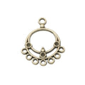 Antique Metal Multi Loop Round Connector With Textured Detail, 2 Finishes view 3