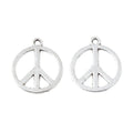 Round Peace Sign Charm in 6 Metal Finishes for Jewelry Making view 3