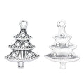 Decorated Christmas Tree Metal Charms in Two Finishes view 3