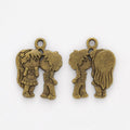 Kissing Couple Detailed Metal Charm in 2 Finishes for Crafting view 3