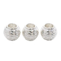 Wavy Round Barrel Bead in 4 Metal Finishes for Jewelry Making view 3