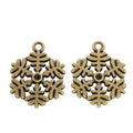 Openwork Snowflake Metal Charms in Two Antique Finishes view 3