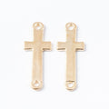 Cross Connector Plain Two-Hole Metal Jewelry Link in Four Finishes view 3