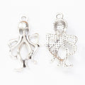 Detailed Octopus Metal Charms in Two Antique Finishes view 3