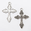 Floral Cross Metal Charm in 3 Distinct Finishes for Jewelry Making view 3