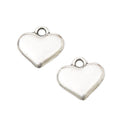 Smooth Puffy Heart Metal Charms in Six Finish Options view 3