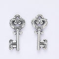 Scrollwork Heart Key Charms in Six Metal Finishes for Jewelry Making view 3