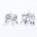 Floral Cutout Elephant Charm in Two Antique Finishes view 3