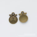 Round Feather Owl Charm Metal Pendant for Jewelry Making view 3