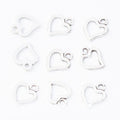 Open Heart Metal Charm 2 Finish Options Craft Supply view 3