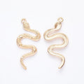 Curved Snake Charm Pendants in Five Metallic Finishes view 3