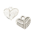 Feathered Wing Heart Charm in 5 Metal Finishes for Jewelry Making view 3