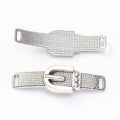 Textured Belt Buckle Connector in Multiple Metal Finishes for Jewelry Making view 3