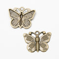 Embossed Broad Wing Butterfly Charm in 2 Metal Finishes for Jewelry Making view 3