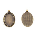 Ribbed Oval Cabochon Tray in 2 Metal Finishes for Jewelry Making view 3