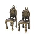Dimensional Oval Back Chair Charms in Antique Bronze and Silver view 3
