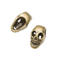 Skull Head Large Hole Metal Beads in Three Antique Finishes view 3