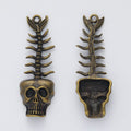 Skull Fishbone Charm In 2 Metal Finishes For Jewelry Making view 3