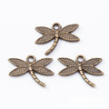 Vintage Finish Metal Openwork Dragonfly Charms in 3 Style Options view 3