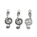 Dotted Treble Clef Metal Charm in 5 Finishes for Jewelry Making view 3