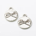 Round Pinky Promise Hand Disc Charms in Four Finishes view 3