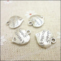 Sister Always Heart Metal Charm in Antique Silver Finish view 3