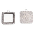Scroll Border Square Cabochon Settings in Antique Silver, Antique Bronze view 3