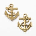 Rope Anchor Charm Textured Nautical Metal Pendant in Two Finishes view 3