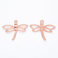 Openwork Dragonfly Charm In 5 Metal Finishes For Jewelry Making view 3