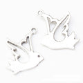 Flying Bird Silhouette Charm in Two Antique Finishes view 3