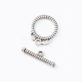 Textured Round Toggle Clasps in Two Antique Finishes view 3